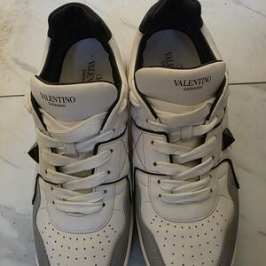 Valentino Garavani Men's White and Gray Sneakers